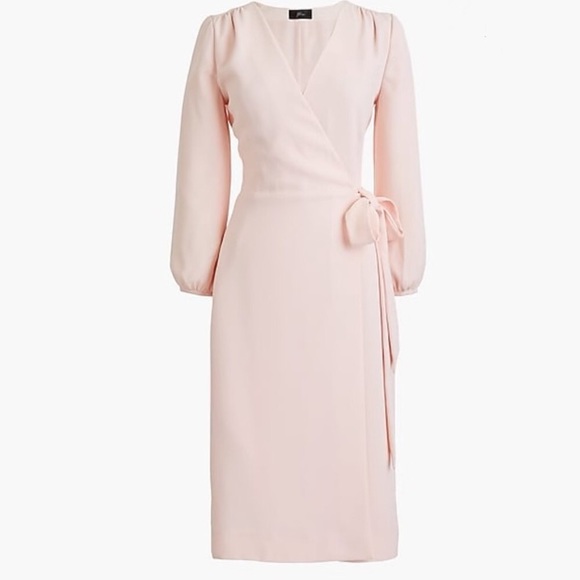 J. Crew crepe light pink wrap dress. NWOT - Picture 2 of 5